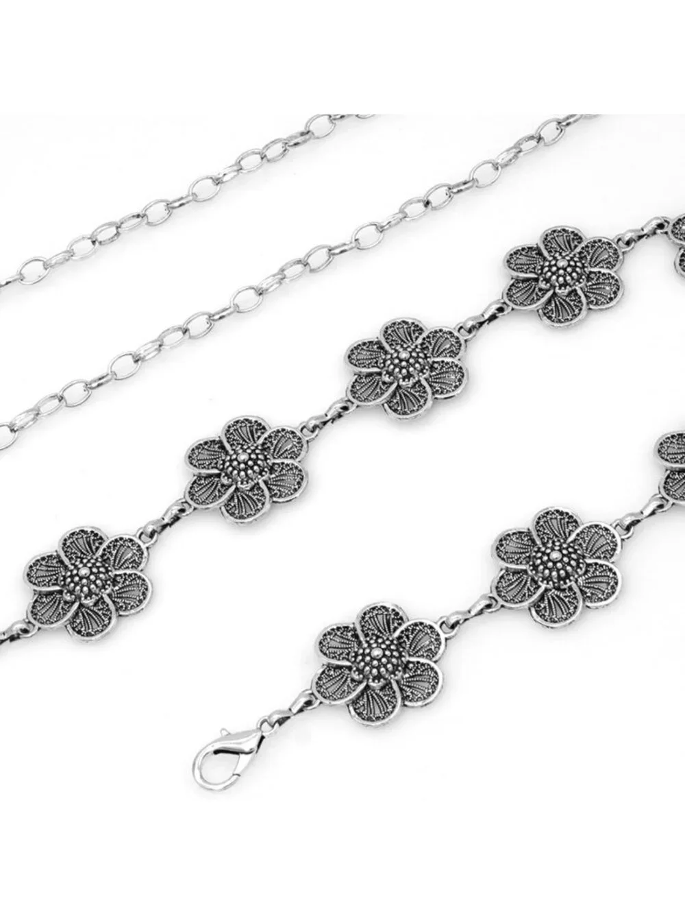 Boho Women's Western Chain Belt - Chunky Metal Waist Chain for Dresses & Outfits